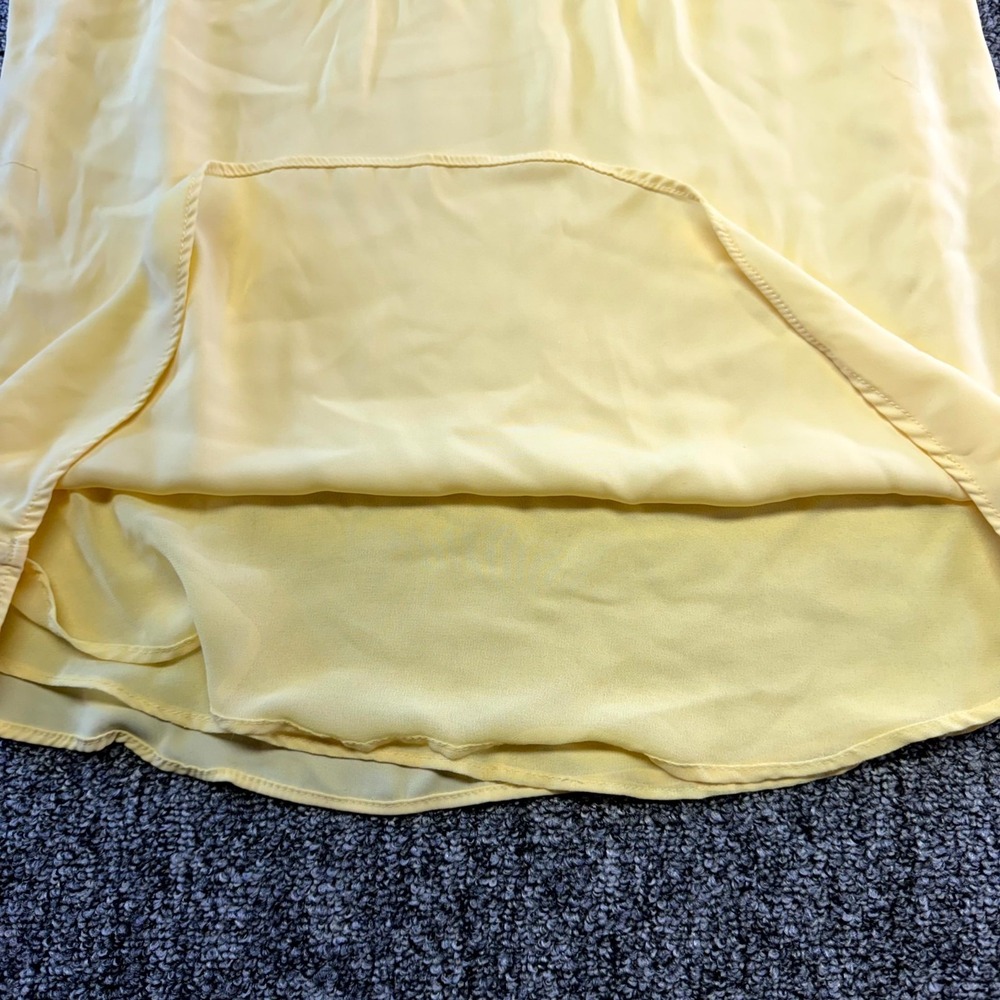 White House Black Market Blouse Top Womens 6 Yellow Lined Sleeveless Back Zip - Picture 10 of 16